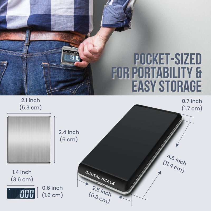 Flexzion Jewelry Small Digital Scale .01 Gram Accuracy - Portable Digital Jewelry Scale Gram & Ounces with 300g Weight Capacity - Micro Scale for Herbs, Gold, Coins with Multi-Unit Conversion - Image 5